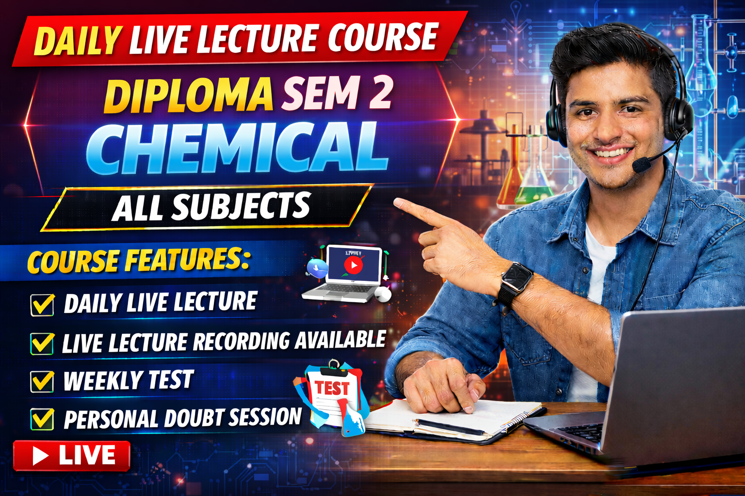CHEMICAL ENG. SEM 2 DAILY LIVE LECTURE COURSE 