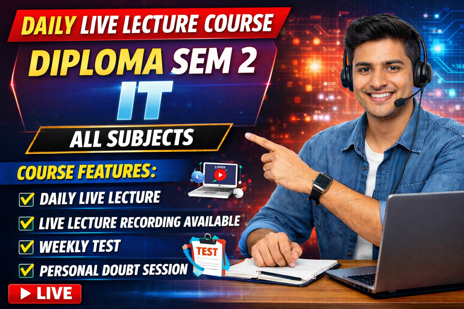 IT SEM 2 DAILY LIVE LECTURE COURSE