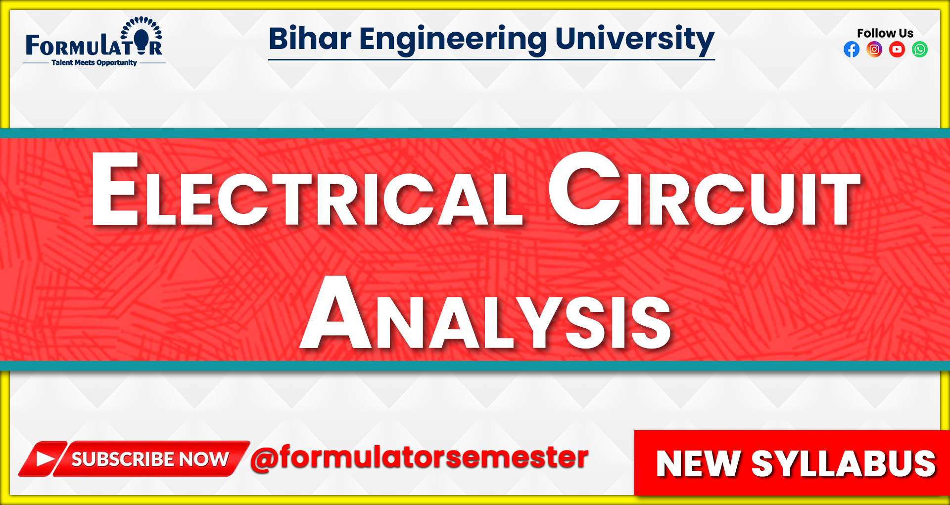 Electrical Circuit Analysis New Syllabus