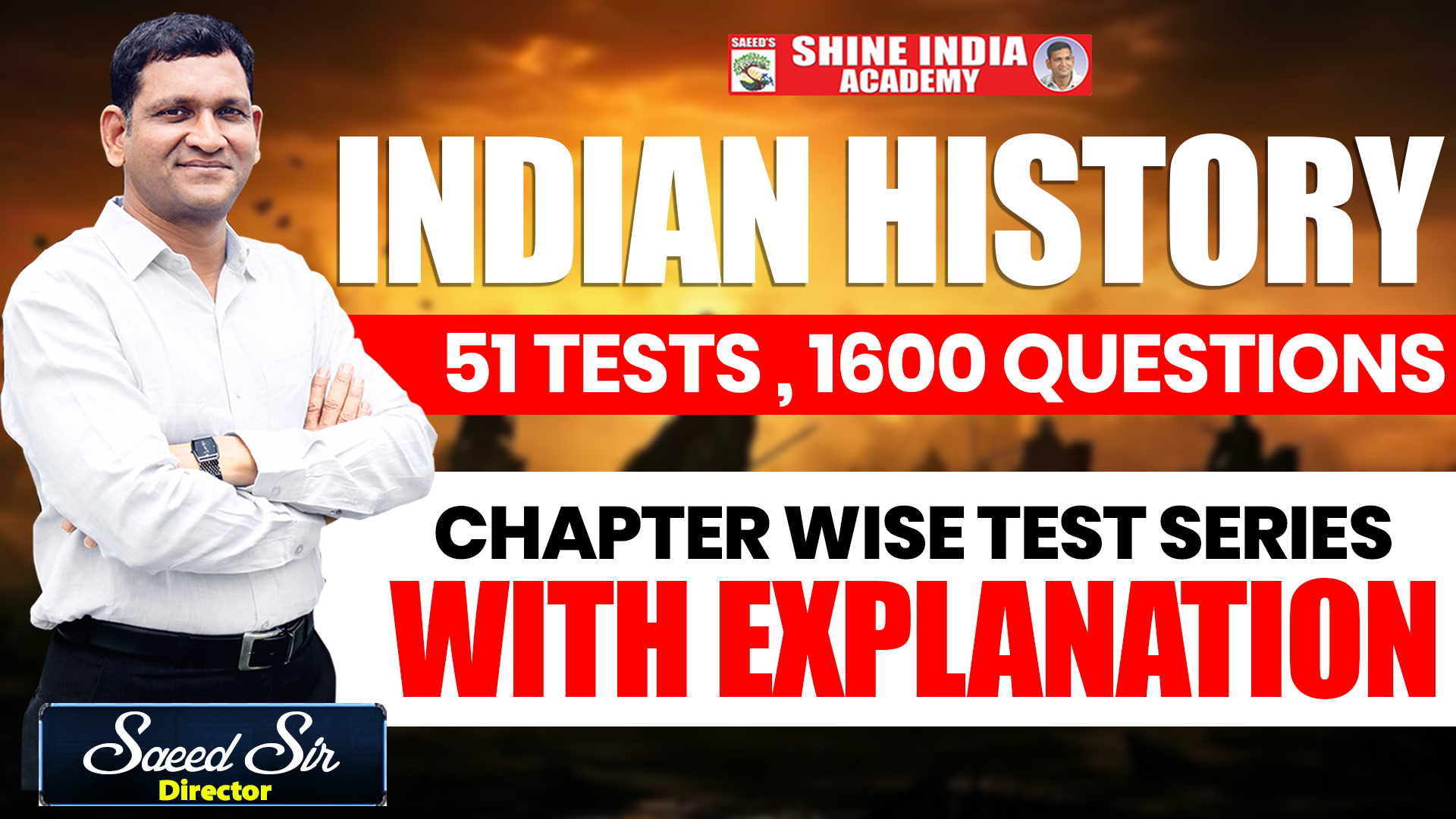 INDIAN HISTORY CHAPER WISE TEST SERIES WITH EXPLANATION