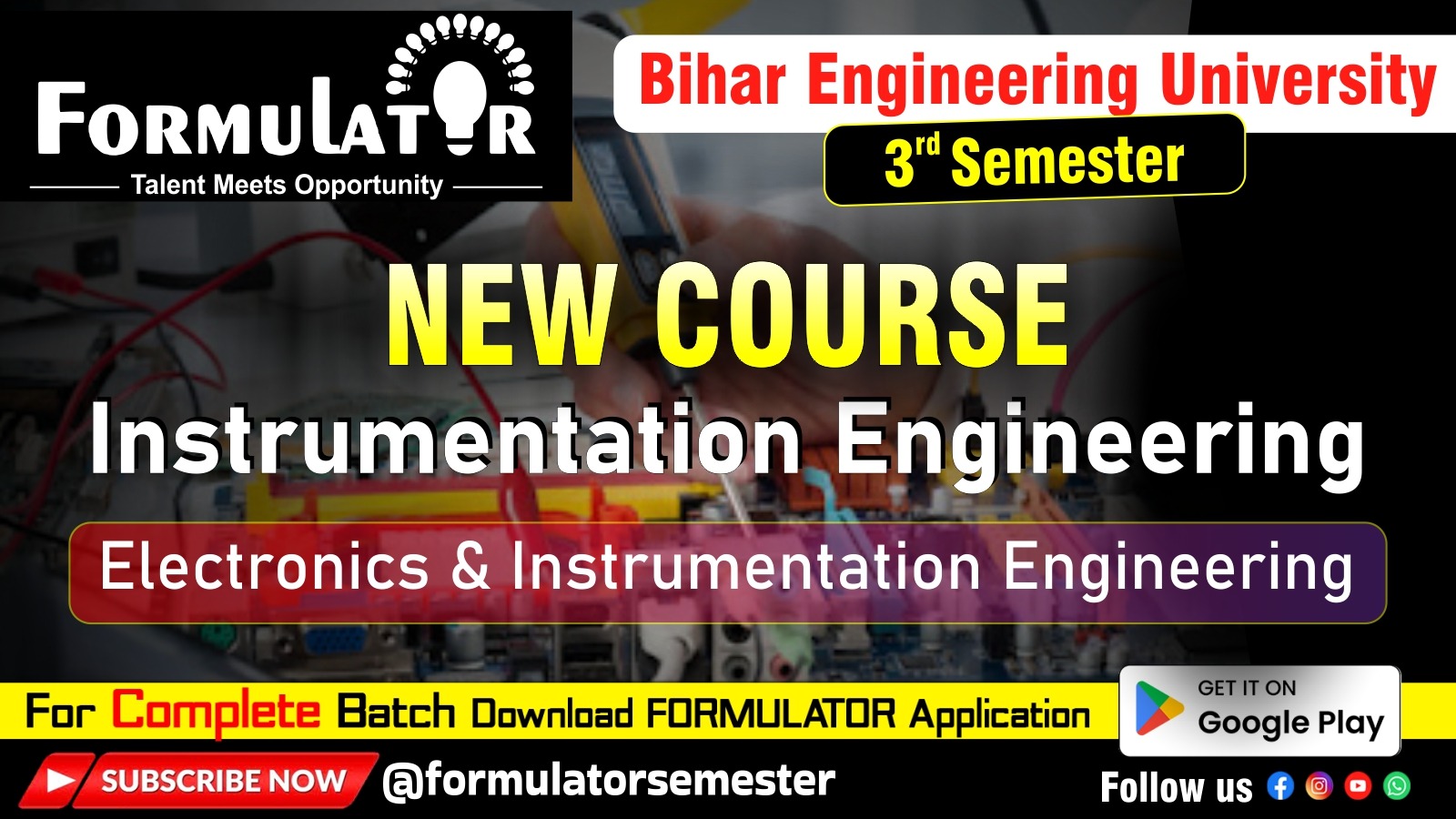 3rd Sem. Instrumentation Engineering (Electronics & Instrumentation Engineering) Complete Course