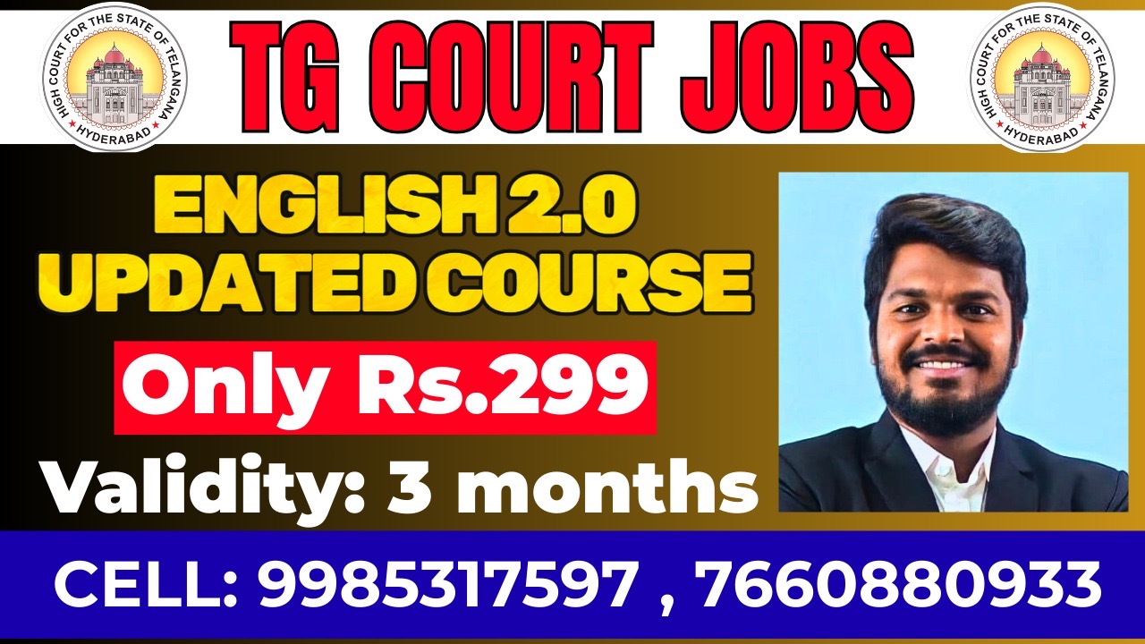 TELANGANA COURT JOBS UPDATED COURSE(3 months validity)