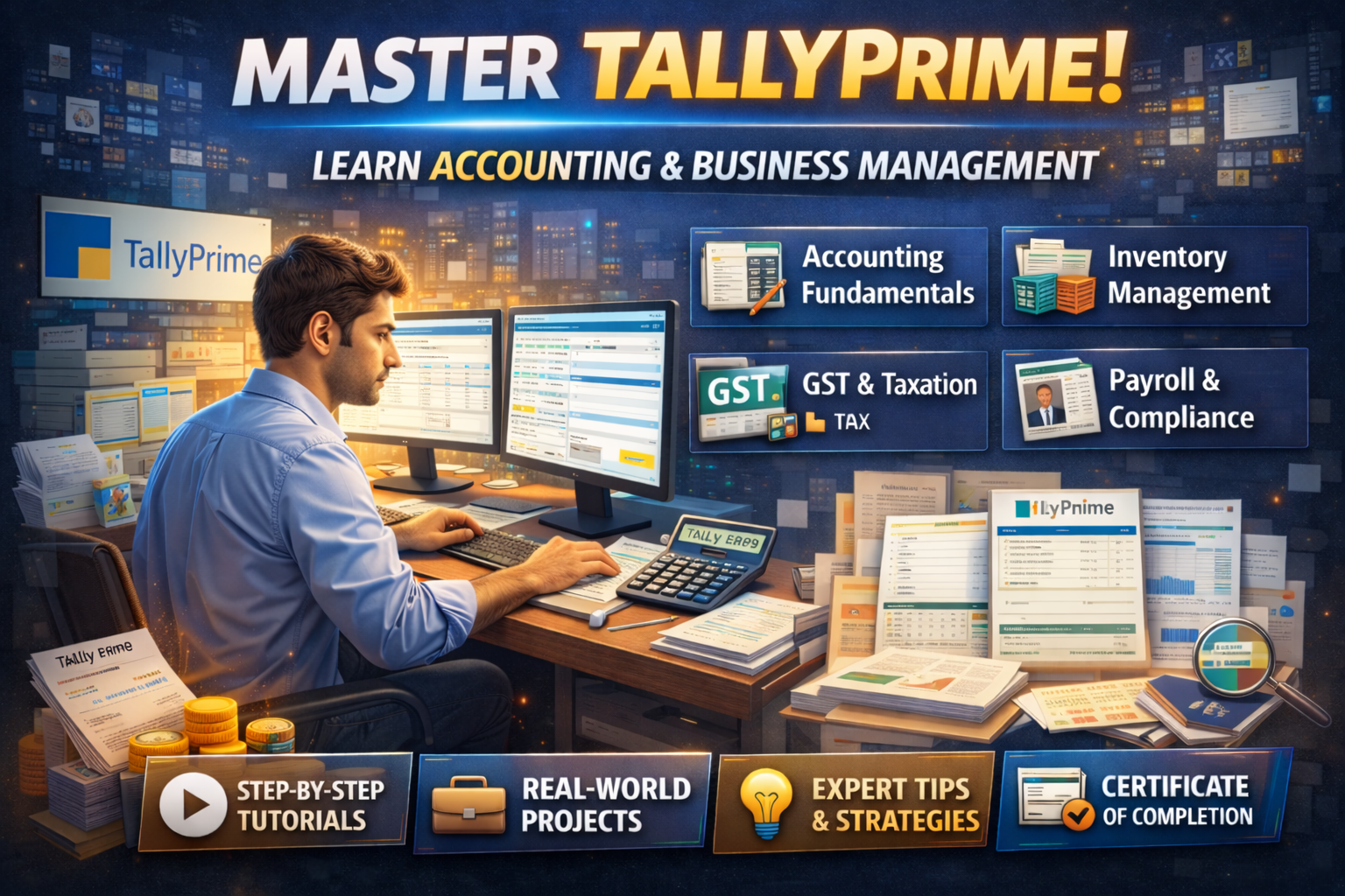 Professional Tally Prime Course Accounting की दुनिया में बनाएं अपना सफल Career!