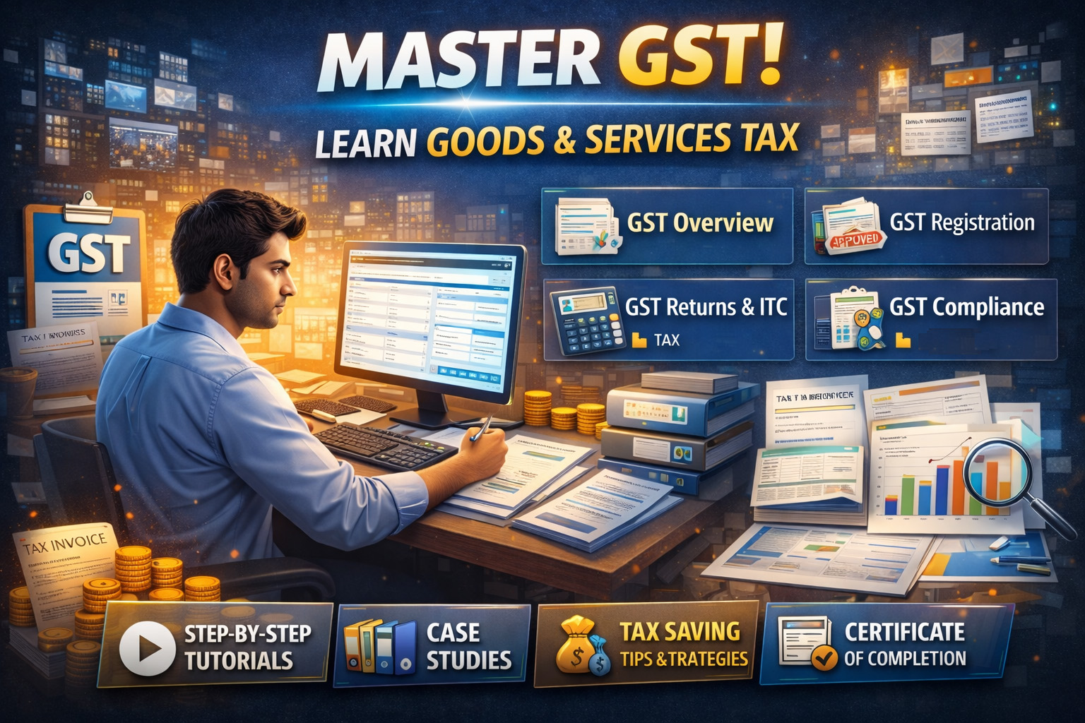 Professional GST Computer Course GST Accounting Skills सीखें और बनाएं सफल Career!