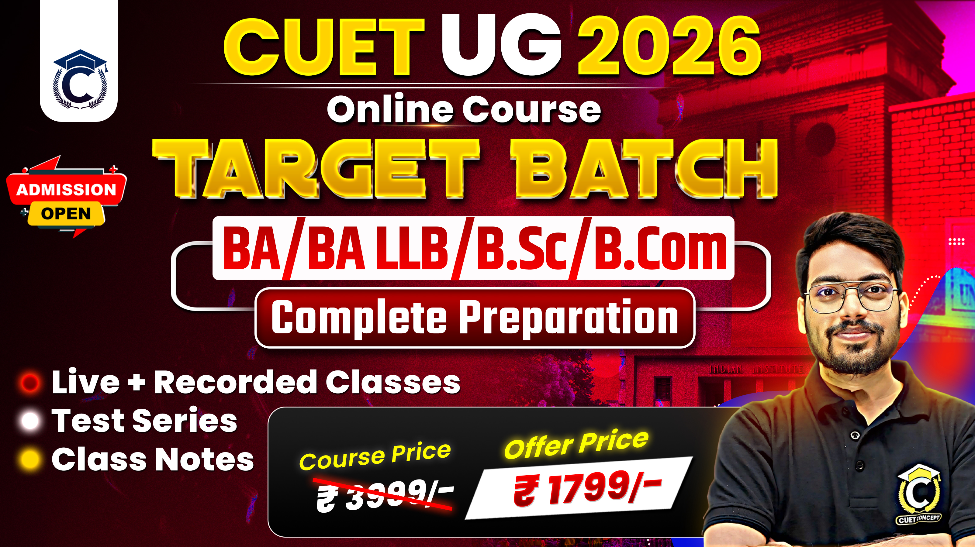 CUET 2026 Target Batch | BA/BA LLB/B.Sc/B.Com/BBA/B.Voc