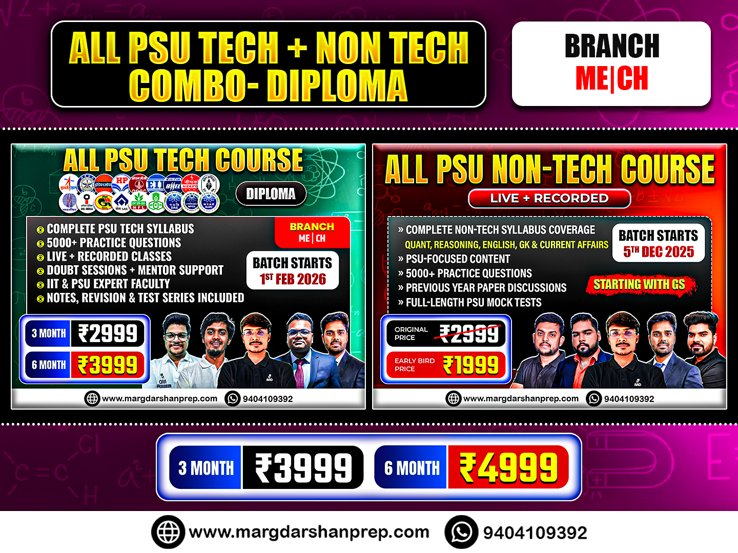 ALL PSU Exam Tech+ Non Tech Combo (Diploma - ME/CH)
