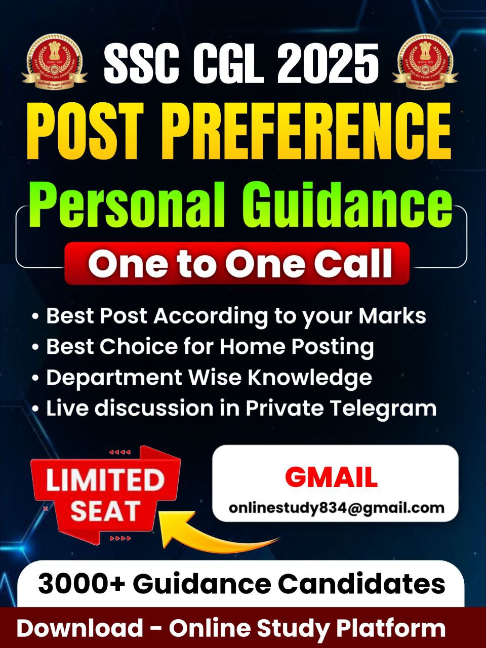 CGL 2025 Post Preference  Personal Guidance