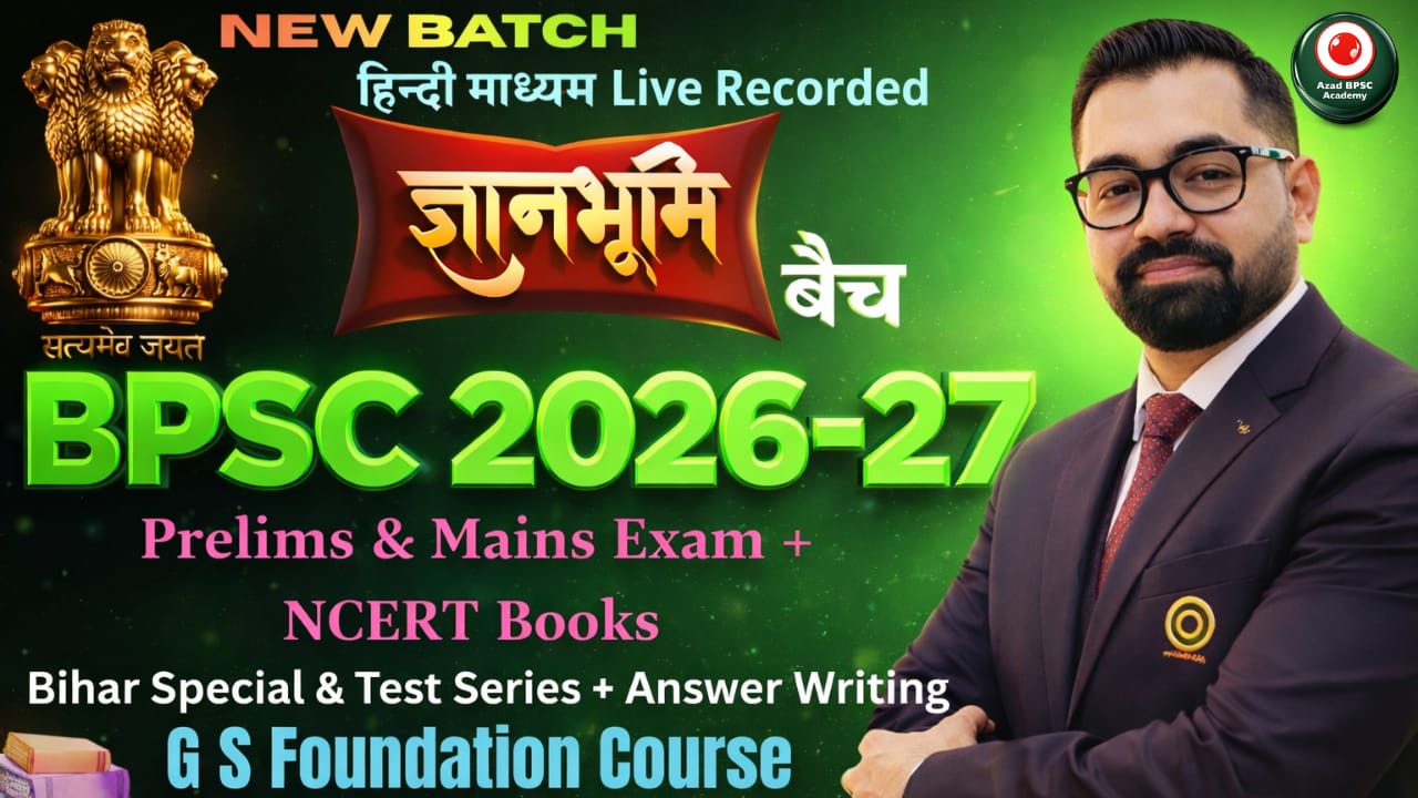 BPSC Exam 2026-27 | ज्ञानभूमि बैच-12 | PRELIMS+MAINS+INTERVIEW+NCERT BOOK | Detailed Foundation Batch | AA152 