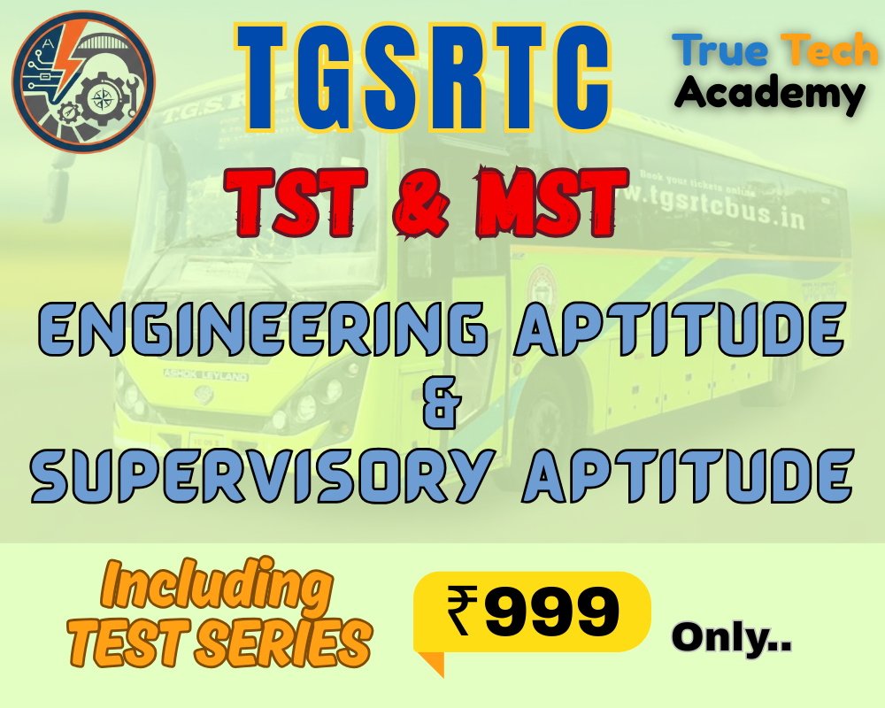 TGSRTC TST, MST: Supervisory Aptitude & Engg Aptitude Live + Recorded