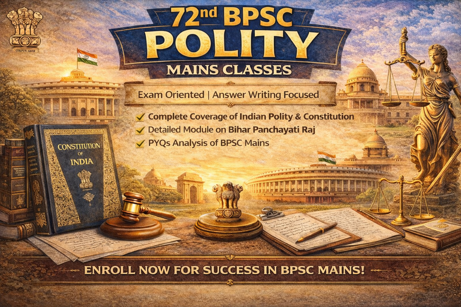 72nd BPSC Mains (Polity)- Recorded Classes
