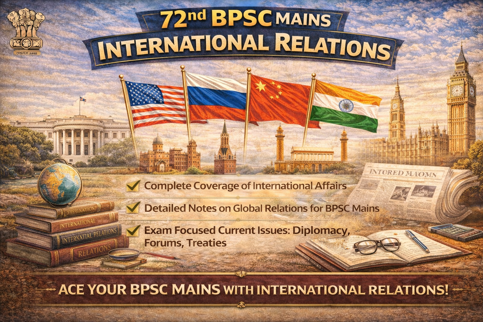 72nd BPSC Mains (International relations)- Recorded Classes