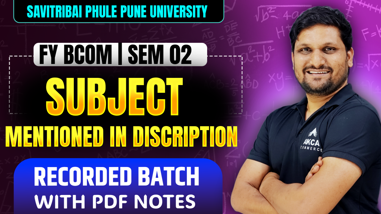 FY BCOM | SEM 02 | SPPU | REC BATCH