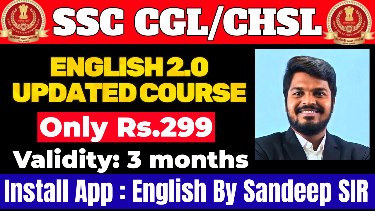 SSC CGL & CHSL ENGLISH 2.0 UPDATED SPECIAL COURSE (3 months validity)