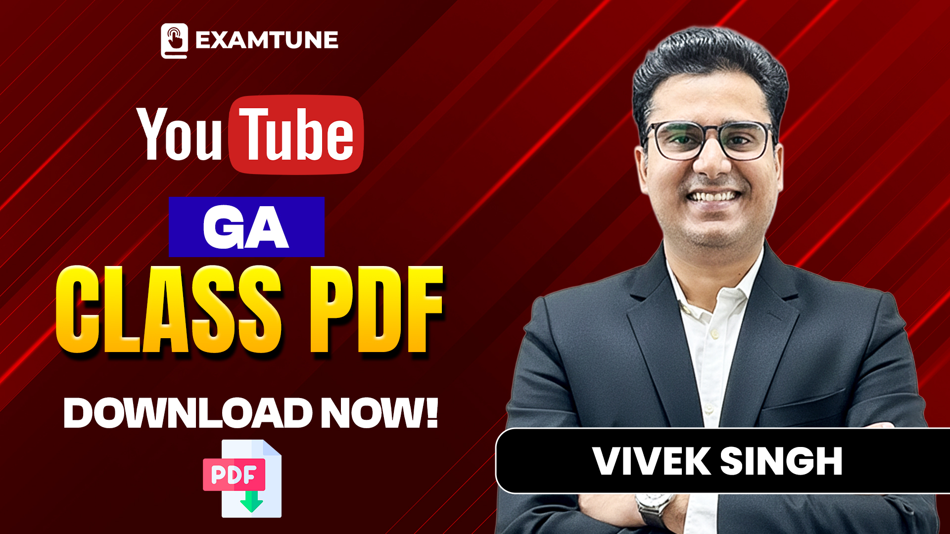 Vivek Sir YouTube Class PDF | General Awareness | ExamTune