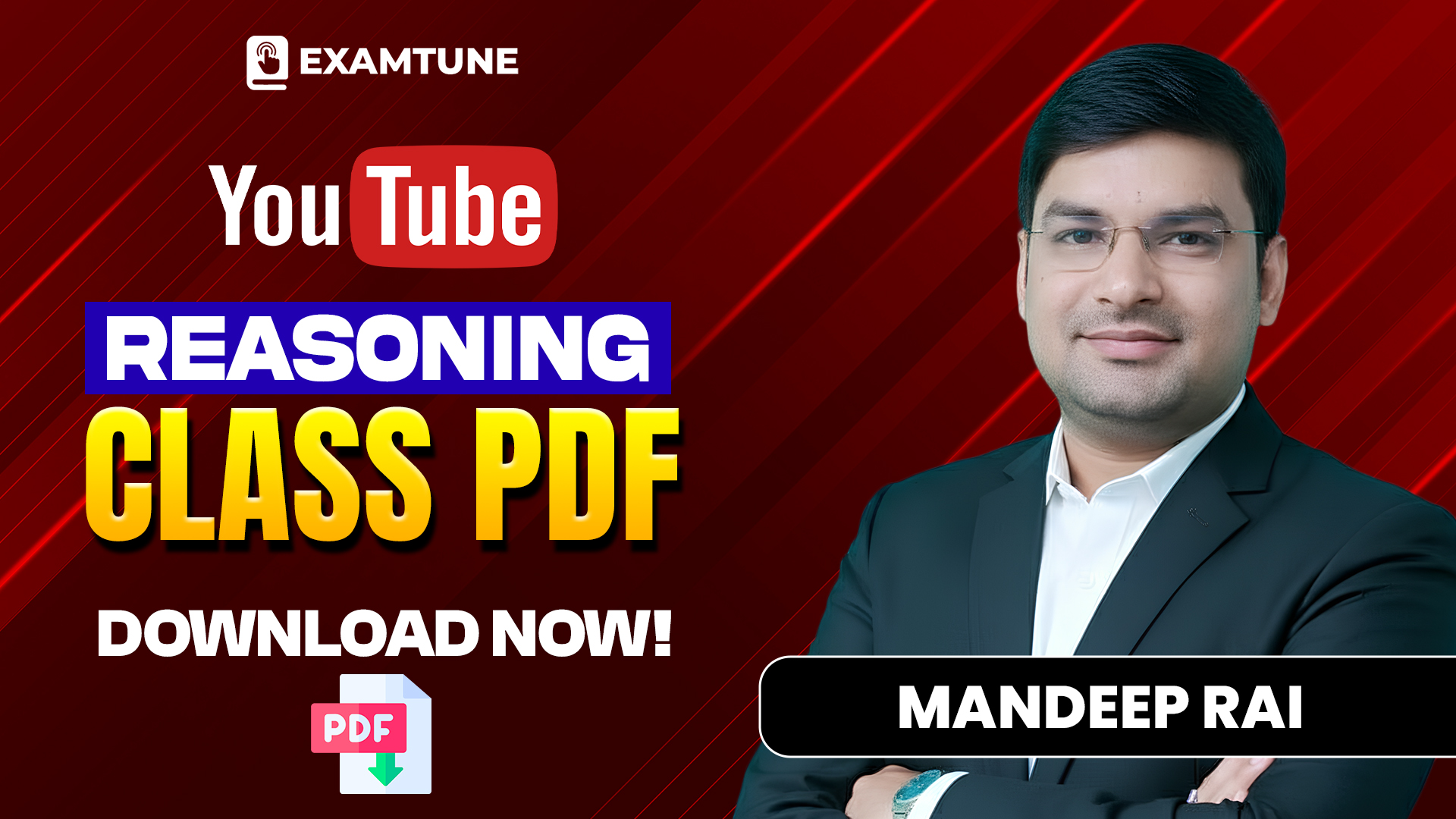 Mandeep Sir YouTube Class PDF | Reasoning | ExamTune