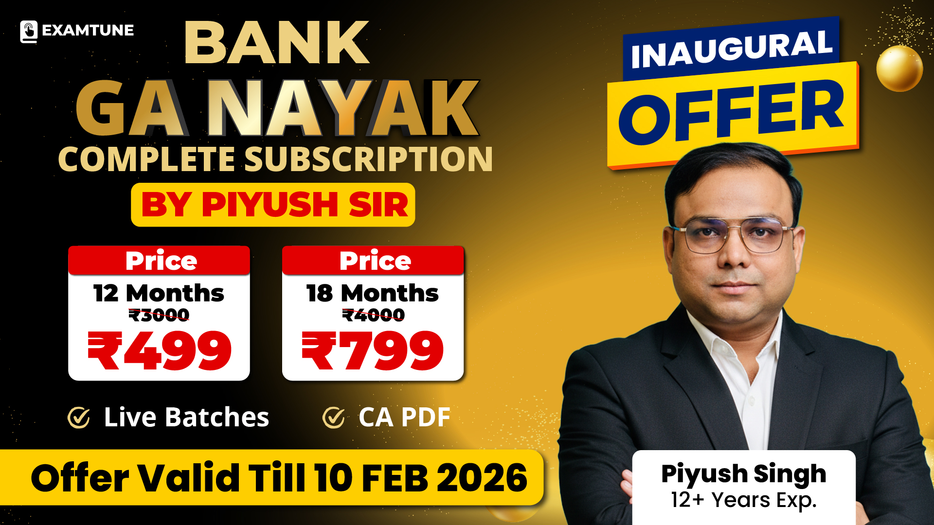 Bank GA Nayak - Banking & Insurance Awareness (Complete Subscription) By Piyush Sir