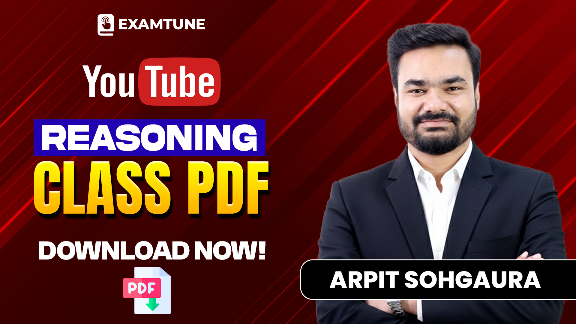 Arpit Sir YouTube Class PDF | Reasoning | ExamTune