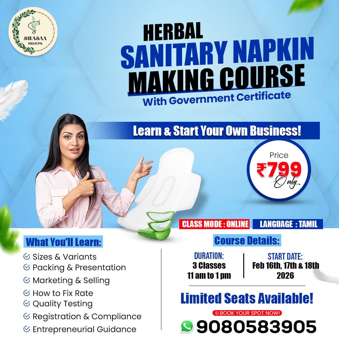 Herbal Sanitary Napkin Making Workshop - Starts Feb 16th