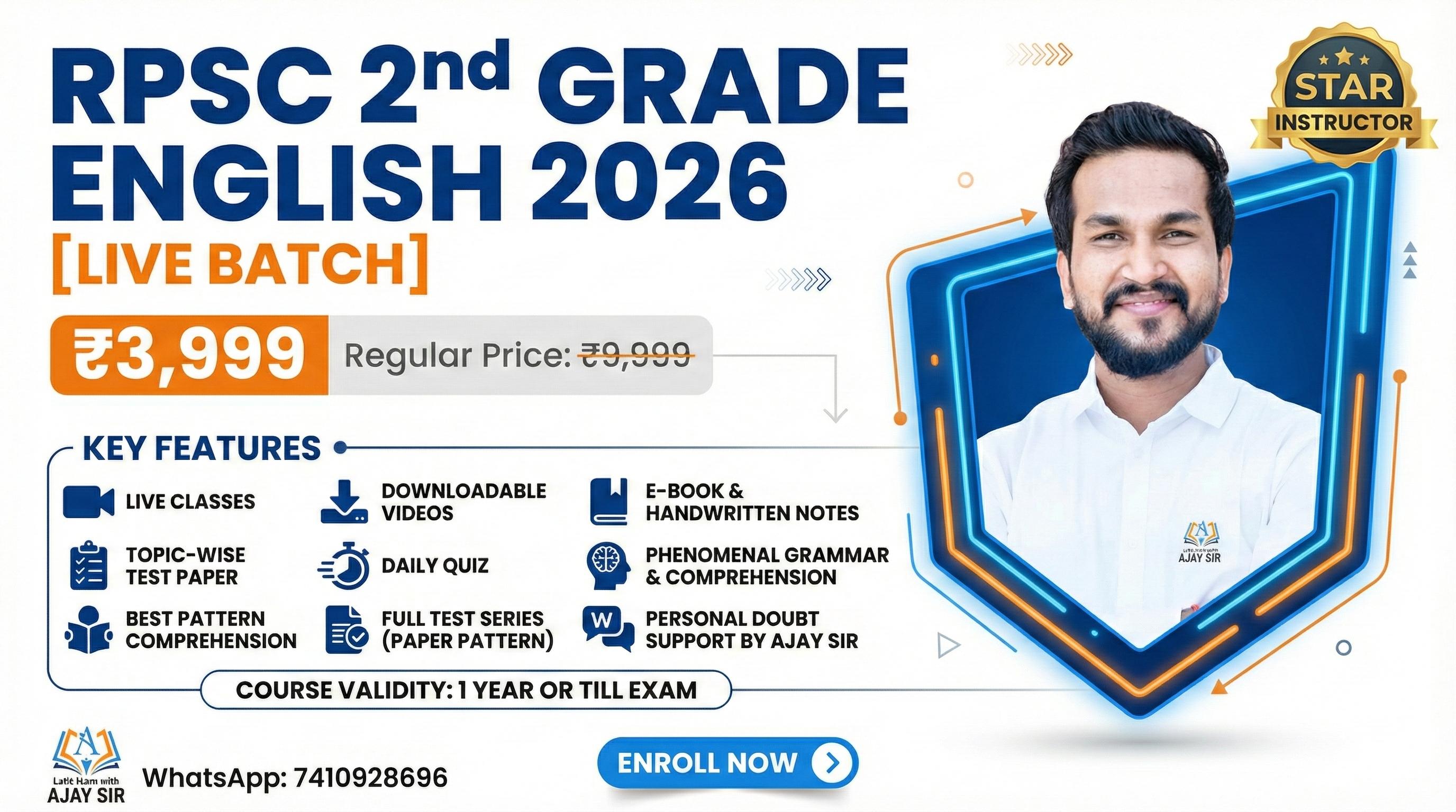 RPSC 2nd Grade English 2026 [LIVE BATCH]