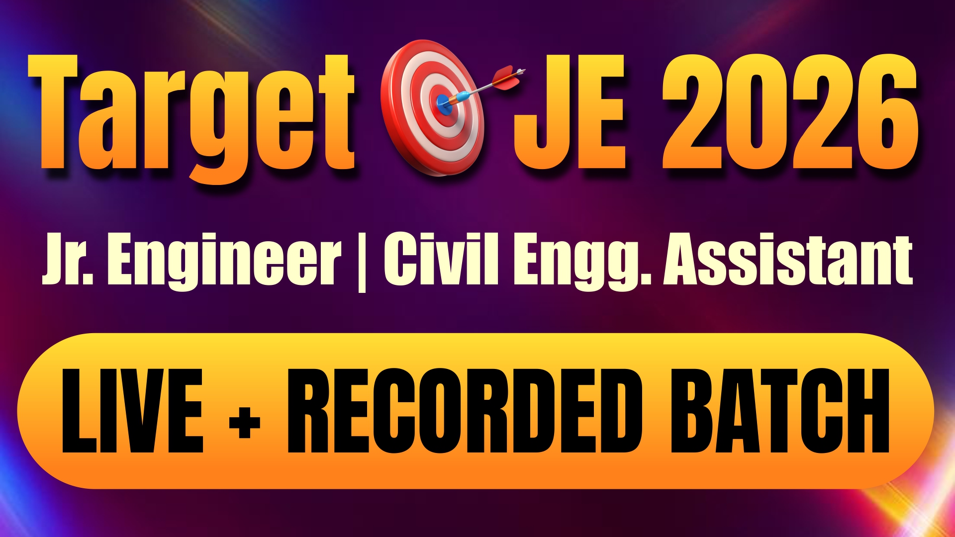 JE 2026 Civil Engineer Selection Batch