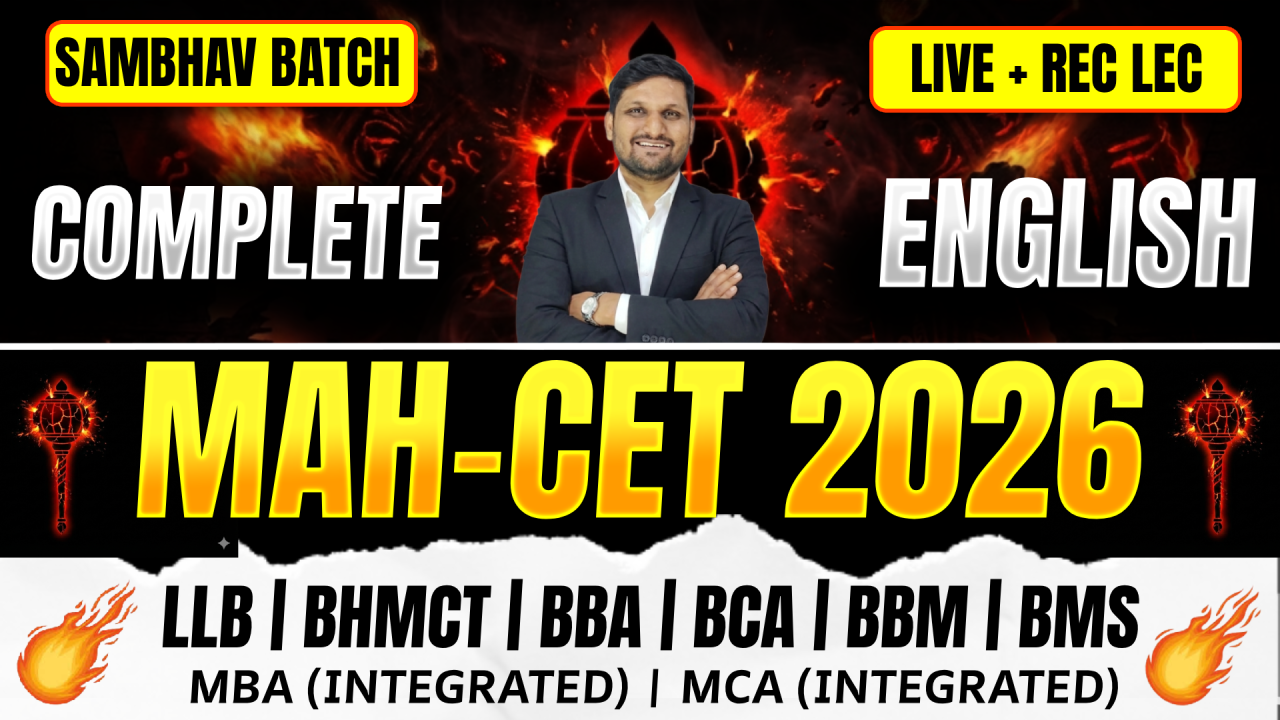 ENGLISH | MAH-CET APR 2026 | SAMBHAV BATCH | LLB | BHMCT | BBA | BCA | BBM | BMS | MBA (Integrated) | MCA (Integrated)