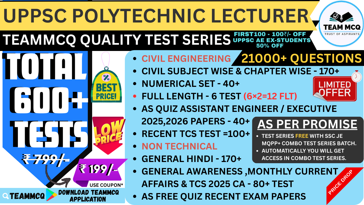UPPSC POLYTECHNIC LECTURER CIVIL ENGINEERING TEST SERIES