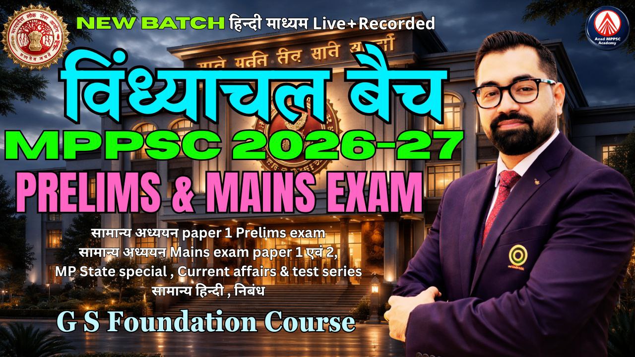 MPPSC Exam 2026-27 | विंध्याचल बैच-06 | PRELIMS+MAINS | Detailed Foundation Batch | AA184