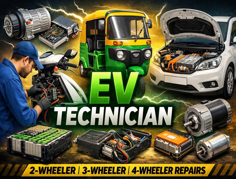 Electric Vehicle Technician with Battery repair