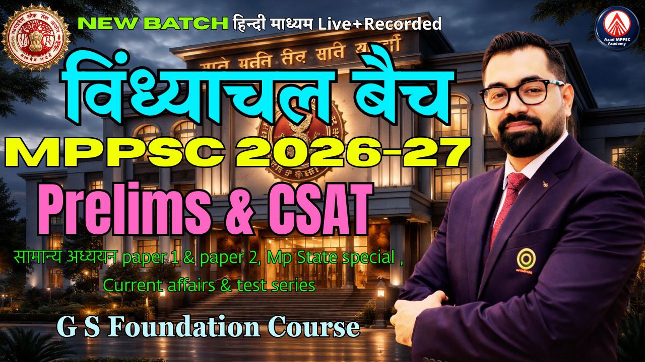 MPPSC Exam 2026-27 | विंध्याचल बैच-05 | PRELIMS+CSAT | Detailed Foundation Batch | AA183