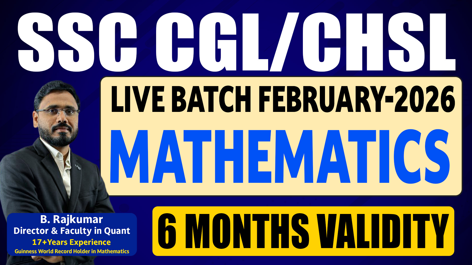 MATHS FEBRUARY SSC LIVE BATCH - 2026 (6 MONTHS VALIDITY)