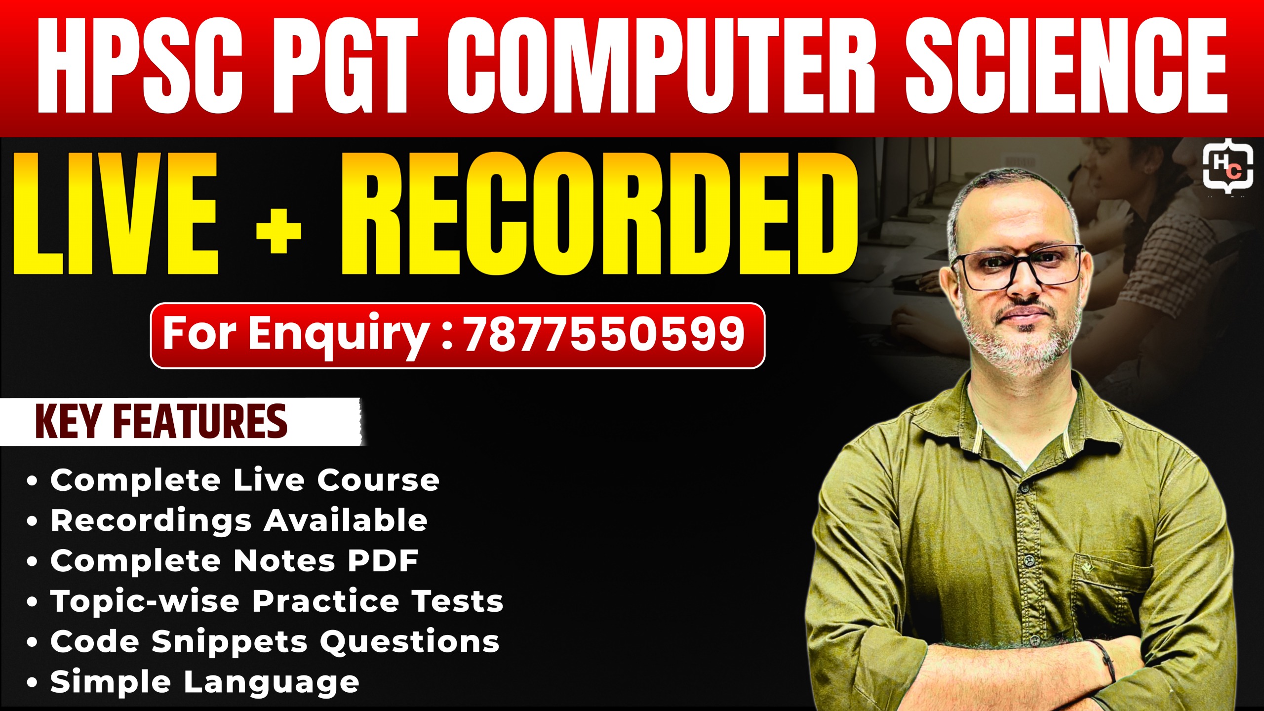 HPSC PGT CS - Live + Recorded