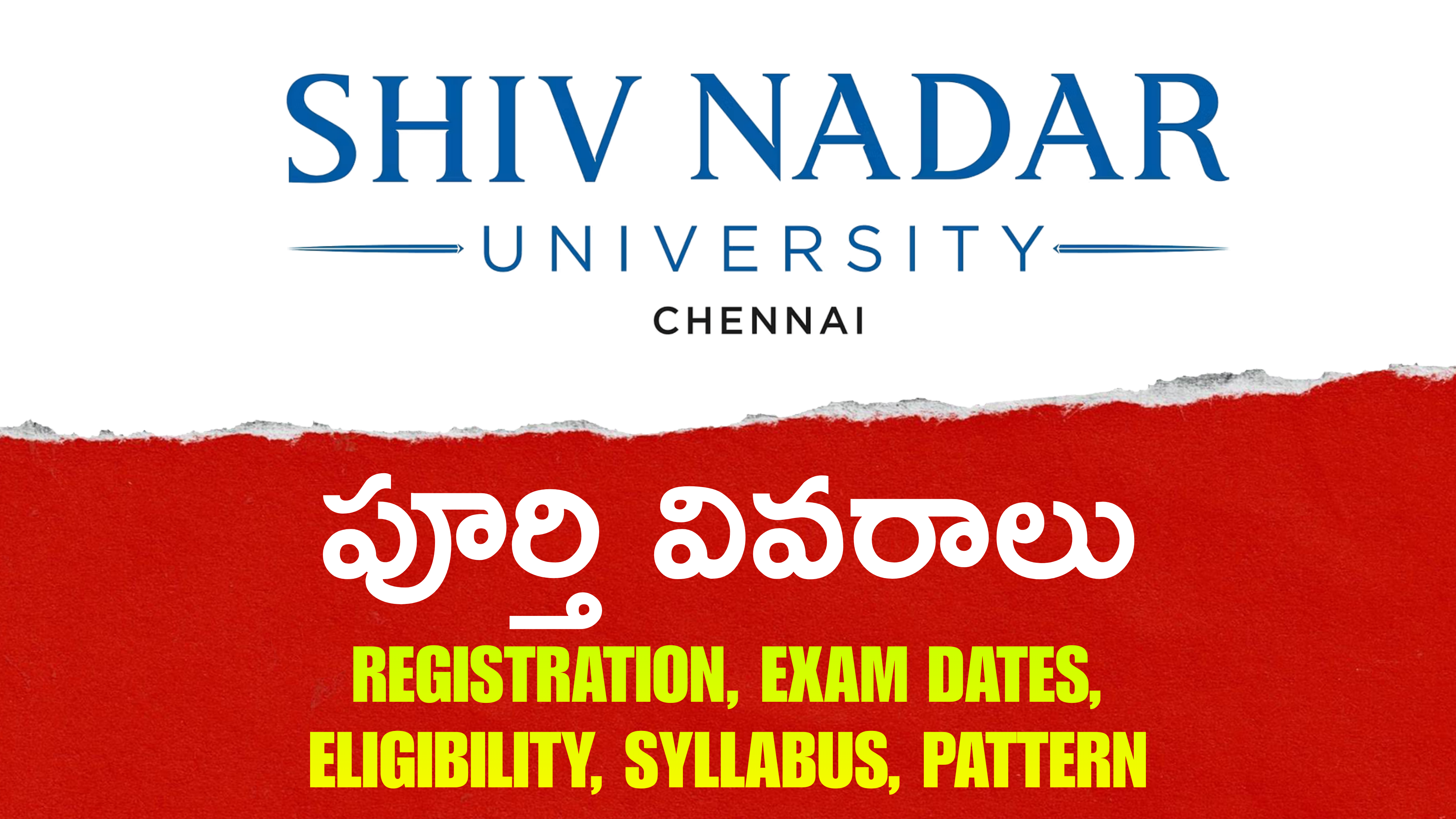 Shiv Nadar University Chennai Admission 2026