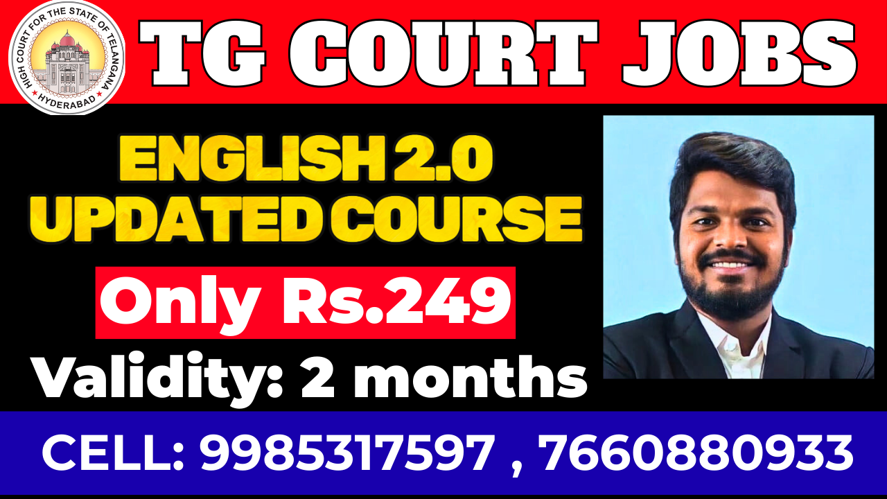 TG COURT JOBS ENGLISH 2.0 UPDATED FULL COURSE(2 months validity)