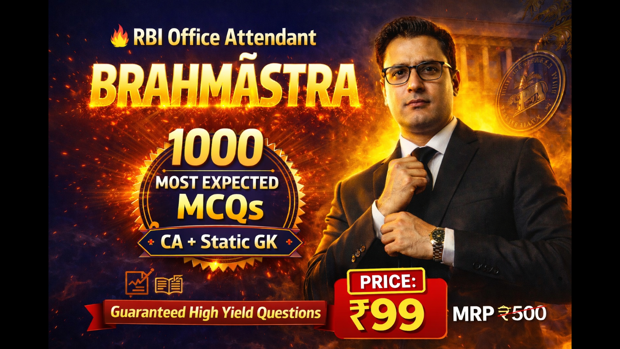 RBI Office Attendant 2026 BRAHMASTRA | 1000 Most Expected MCQs | Current Affairs + Static GK