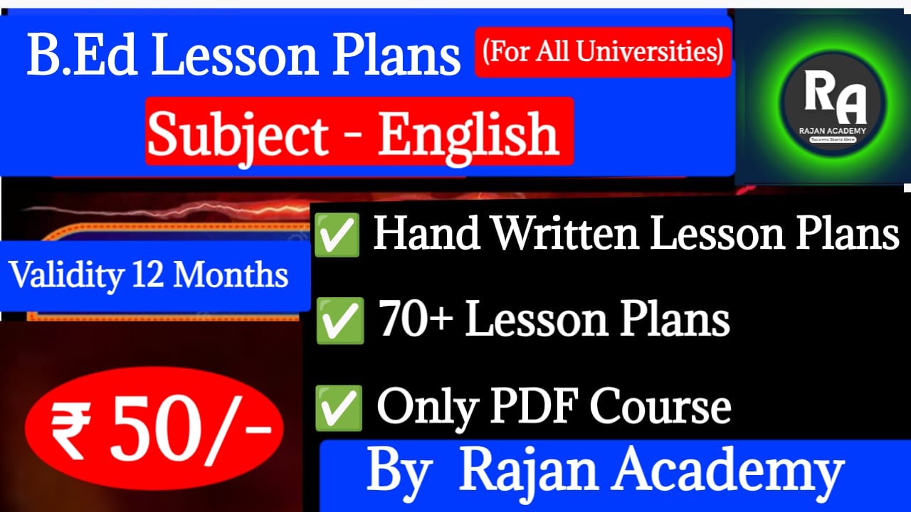 English B.Ed Lesson Plans
