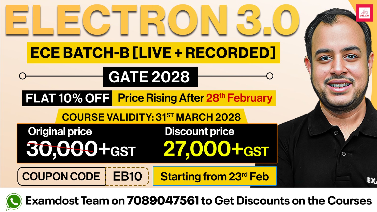 Electron 3.0 ECE Batch B for GATE 2028 - ( Live + Recorded )