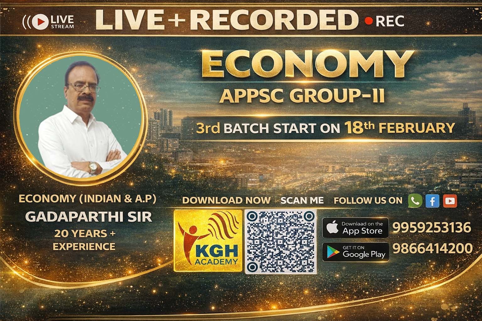APPSC GROUP-II ECONOMY (INDIAN & A.P) 3rd(LIVE+RECORDED) BILINGUAL BATCH BY GADAPARTHI VENKATESWARLU SIRBATCH 