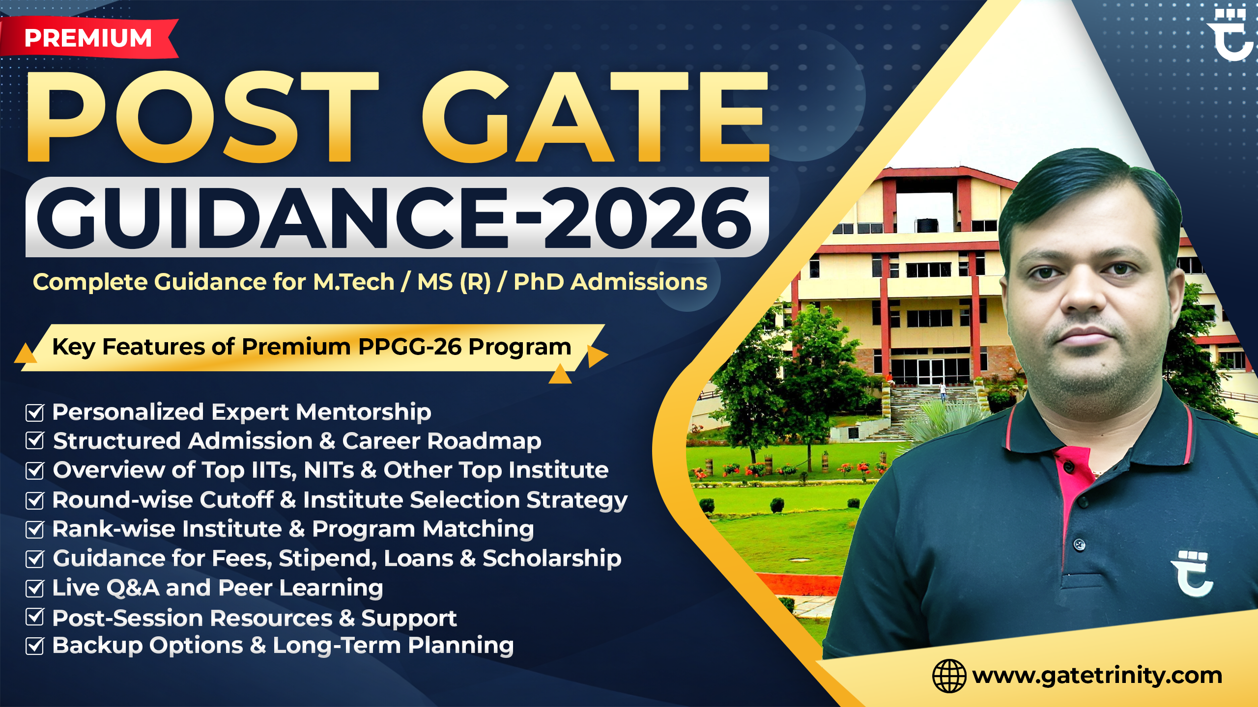 Premium Post GATE Guidance (PPGG-2025) For M.Tech Admission