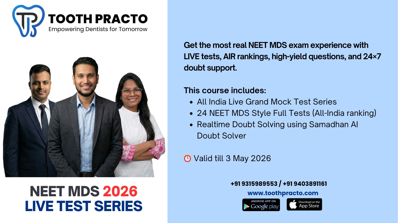 NEET MDS 2026 Live Test Series 
