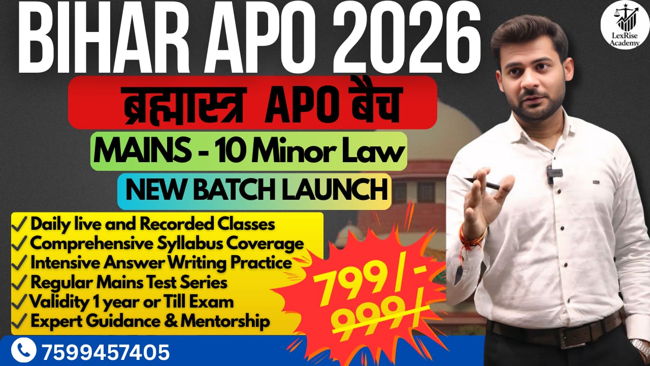 Bihar APO MAINS (10 Minor Law) 2026