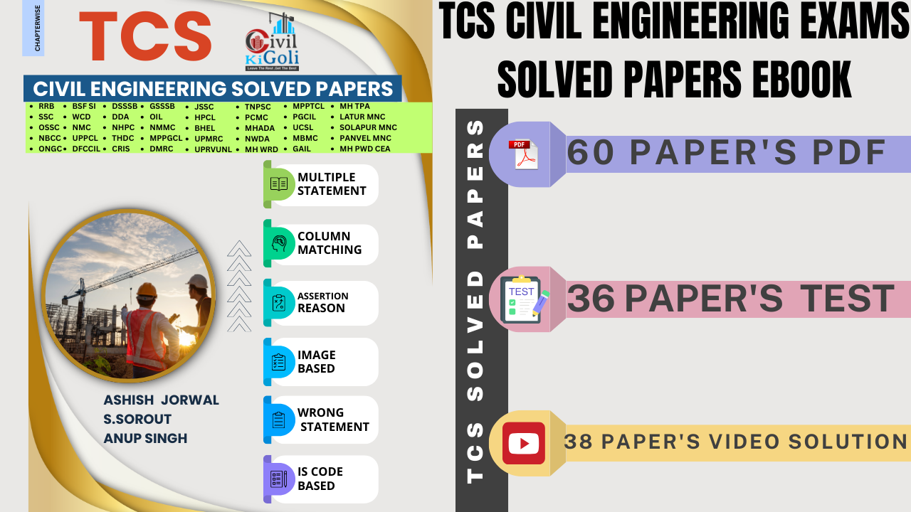 TCS CIVIL ENGINEERING SOLVED PAPERS EBOOK +TEST+Video