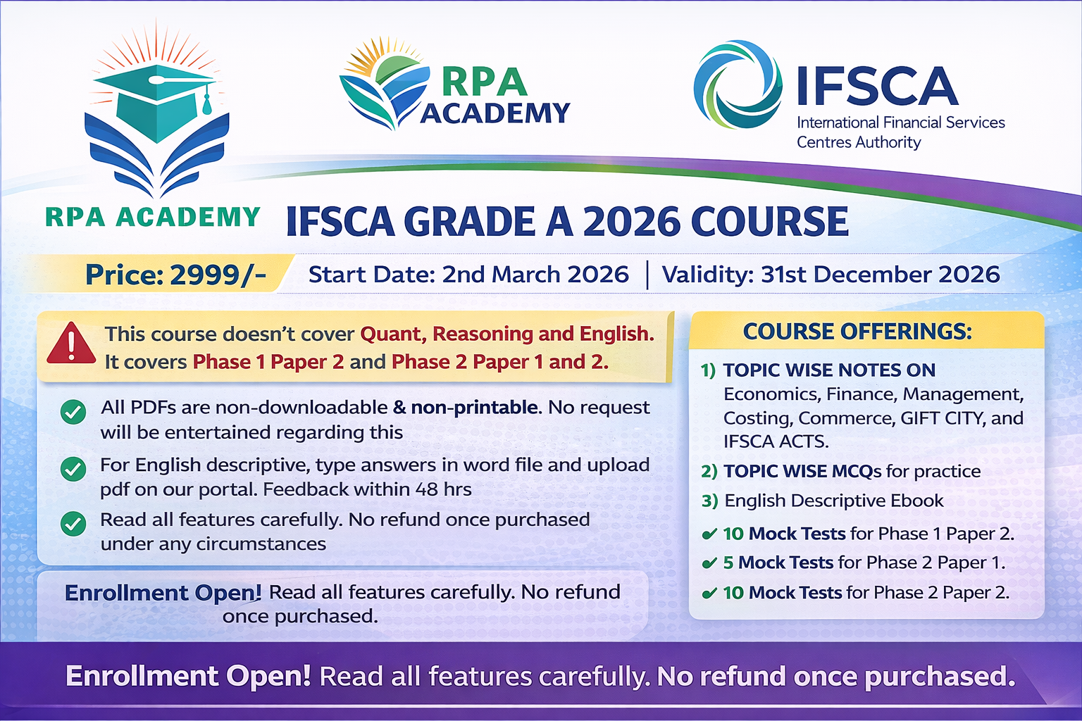 IFSCA GRADE A 2026 