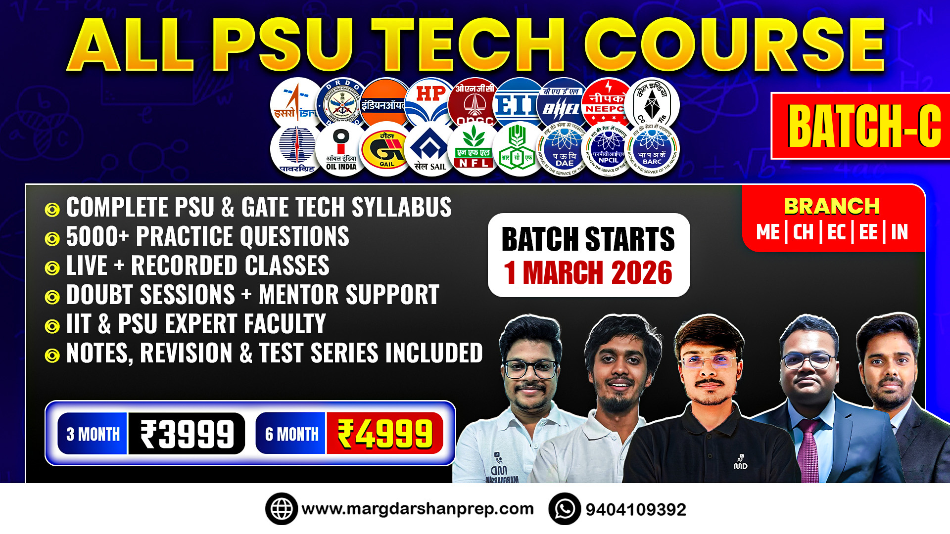 ALL PSU Exam Technical (Degree - ME/CH)