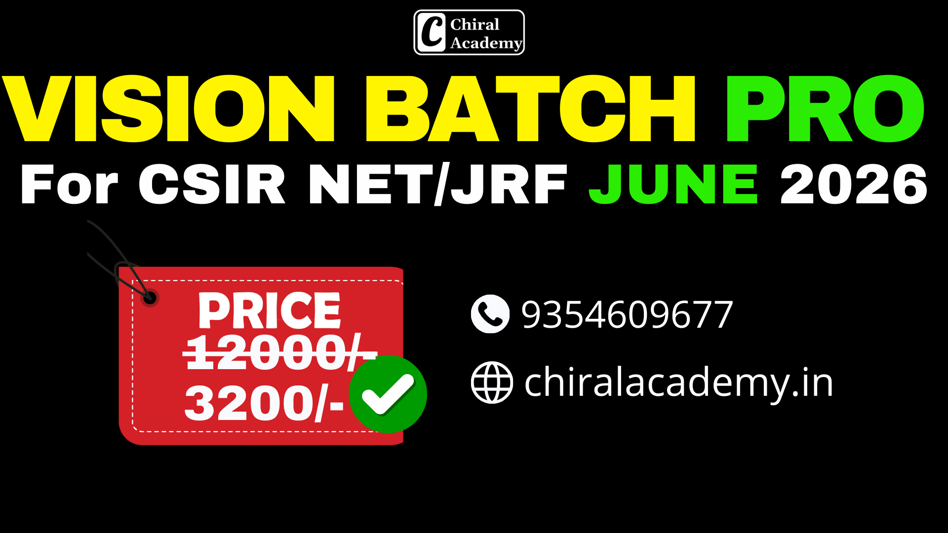 🎯VISION BATCH PRO FOR CSIR NET/JRF JUNE 2026 