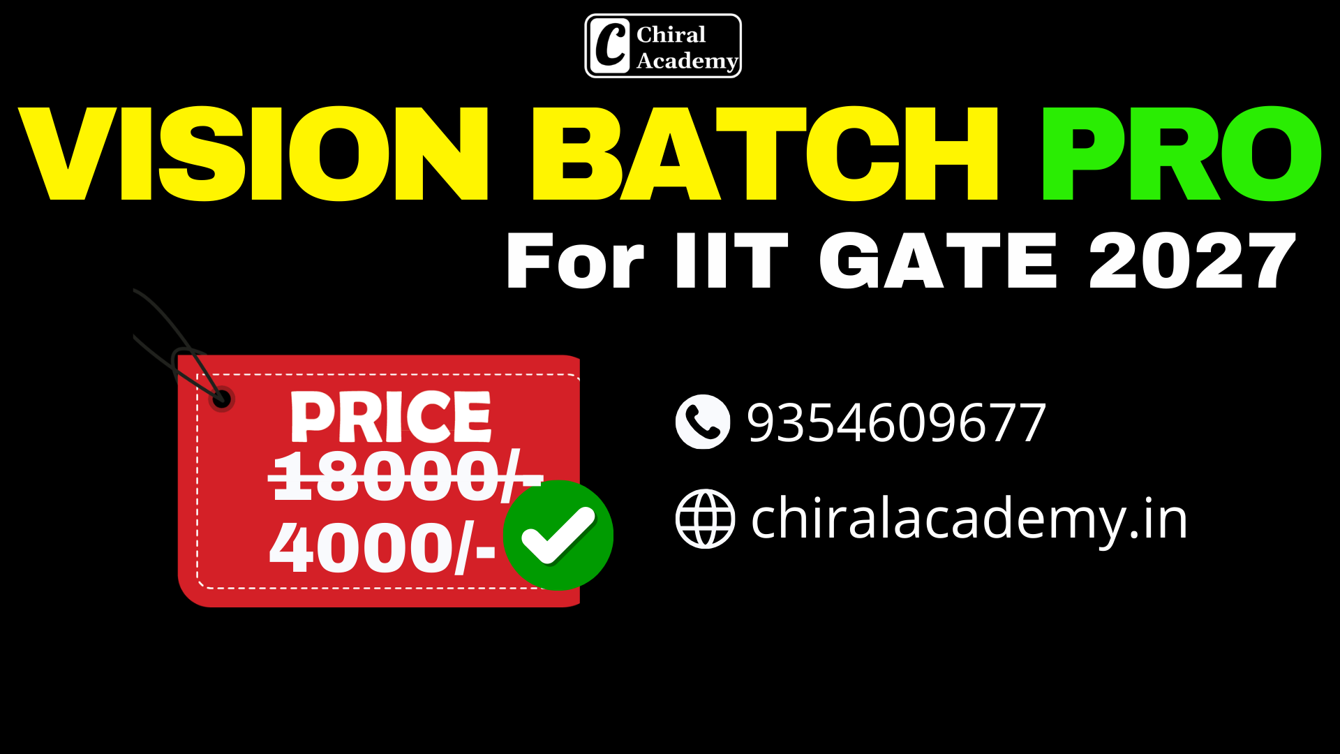 🎯VISION BATCH PRO – IIT GATE Chemistry 2027