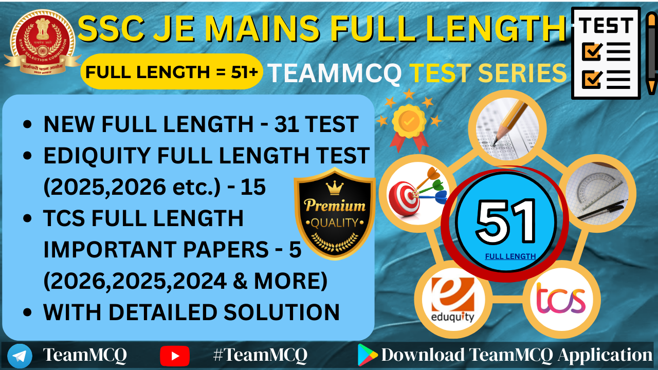 SSC JE MAINS 2025 CIVIL FULL LENGTH TEST SERIES