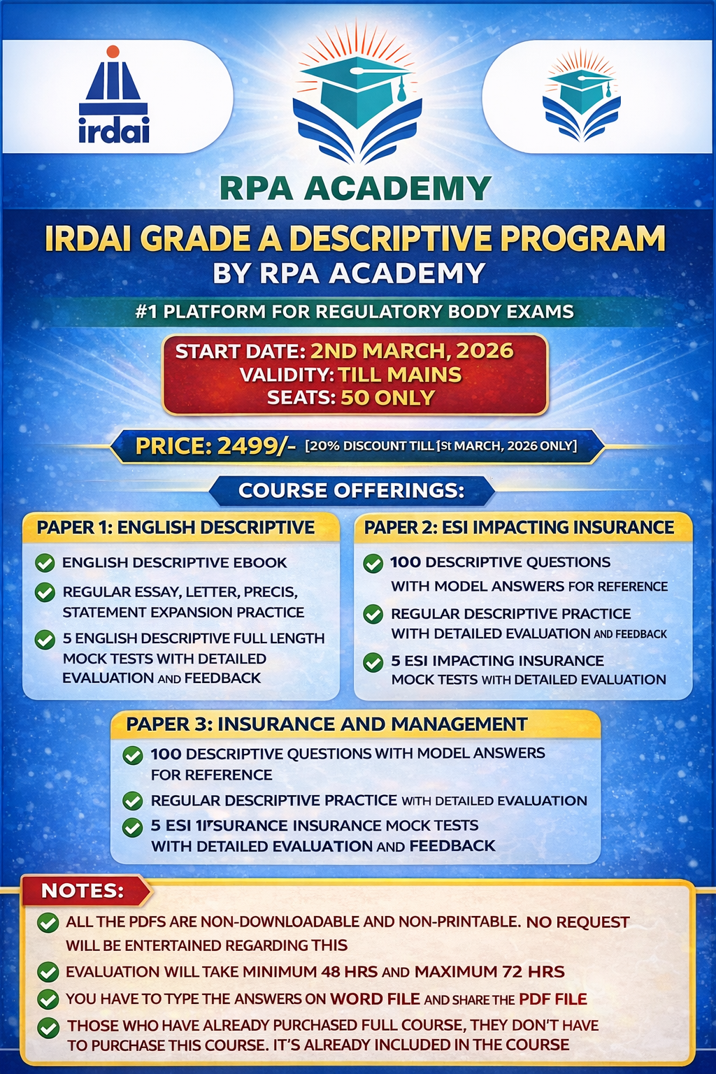 IRDAI AM [DESCRIPTIVE PROGRAM]