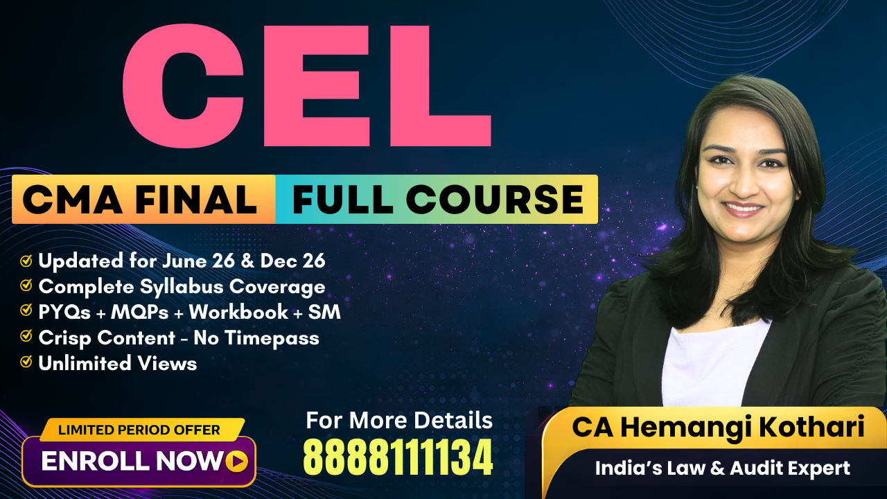 Corporate & Economic Laws | CA Hemangi Kothari | CMA Final 
