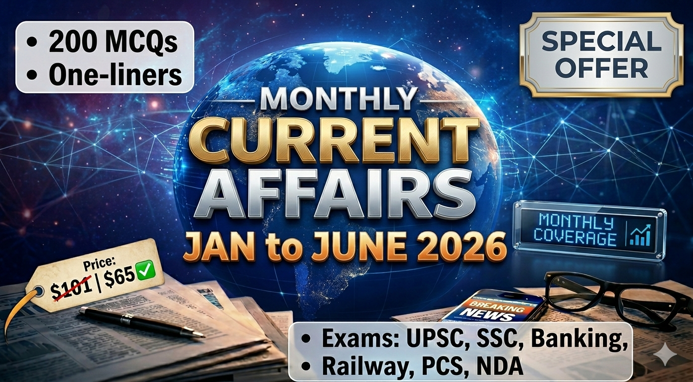 JAN to JUNE 2026 MONTHLY CA (MCQs + One liner),