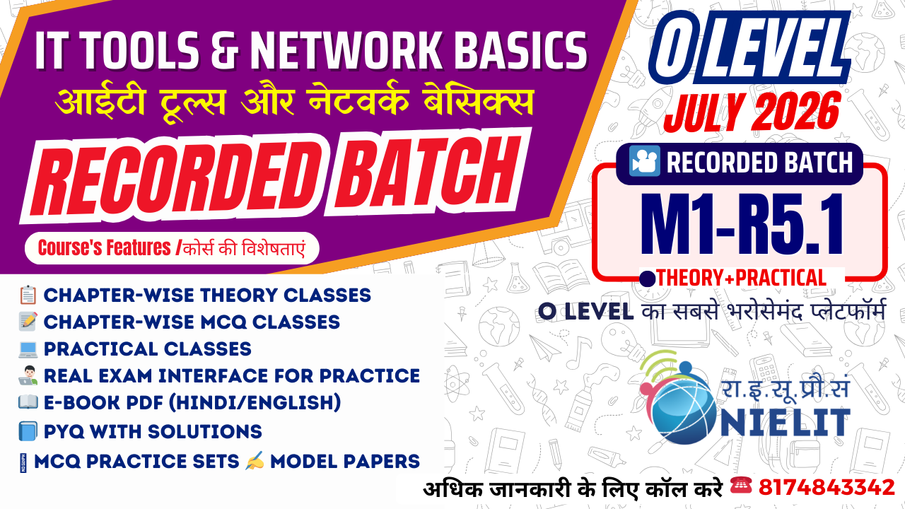 IT Tools & Network Basics (M1-R5.1) Recorded Batch JUL 2026